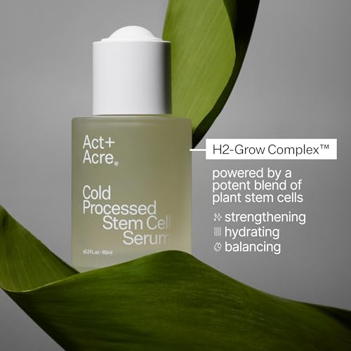 ACT+ ACRE Cold Processed Stem Cell Scalp Serum - Promotes Thicker and Fuller-Looking Hair - Soothes and Hydrates the Scalp - Sulphate and Paraben Free - Aloe Vera for Improved Scalp Health.