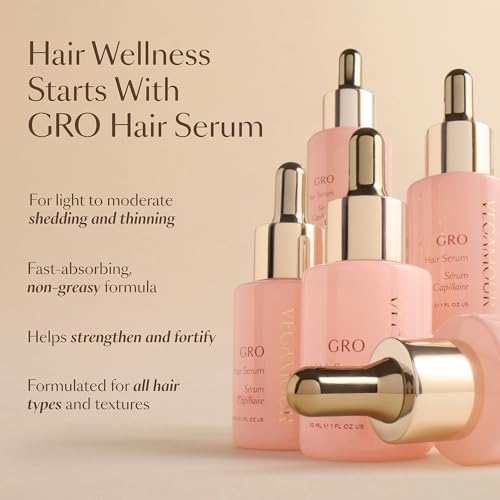 VEGAMOUR GRO Hair Serum, Get Thicker, Fuller Looking Hair In As Soon As 90 Days, Doesn't Make Hair Feel Oily, Bergamot Scent, 1 fl. oz.