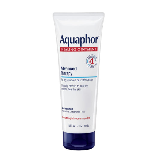 Aquaphor Healing Ointment Advanced Therapy Skin Protectant, Body Moisturizer for Dry Skin, Minor Cuts and Burns, Dry Cuticles, Cracked Heels, Hands and Lips, 7 Oz Tube