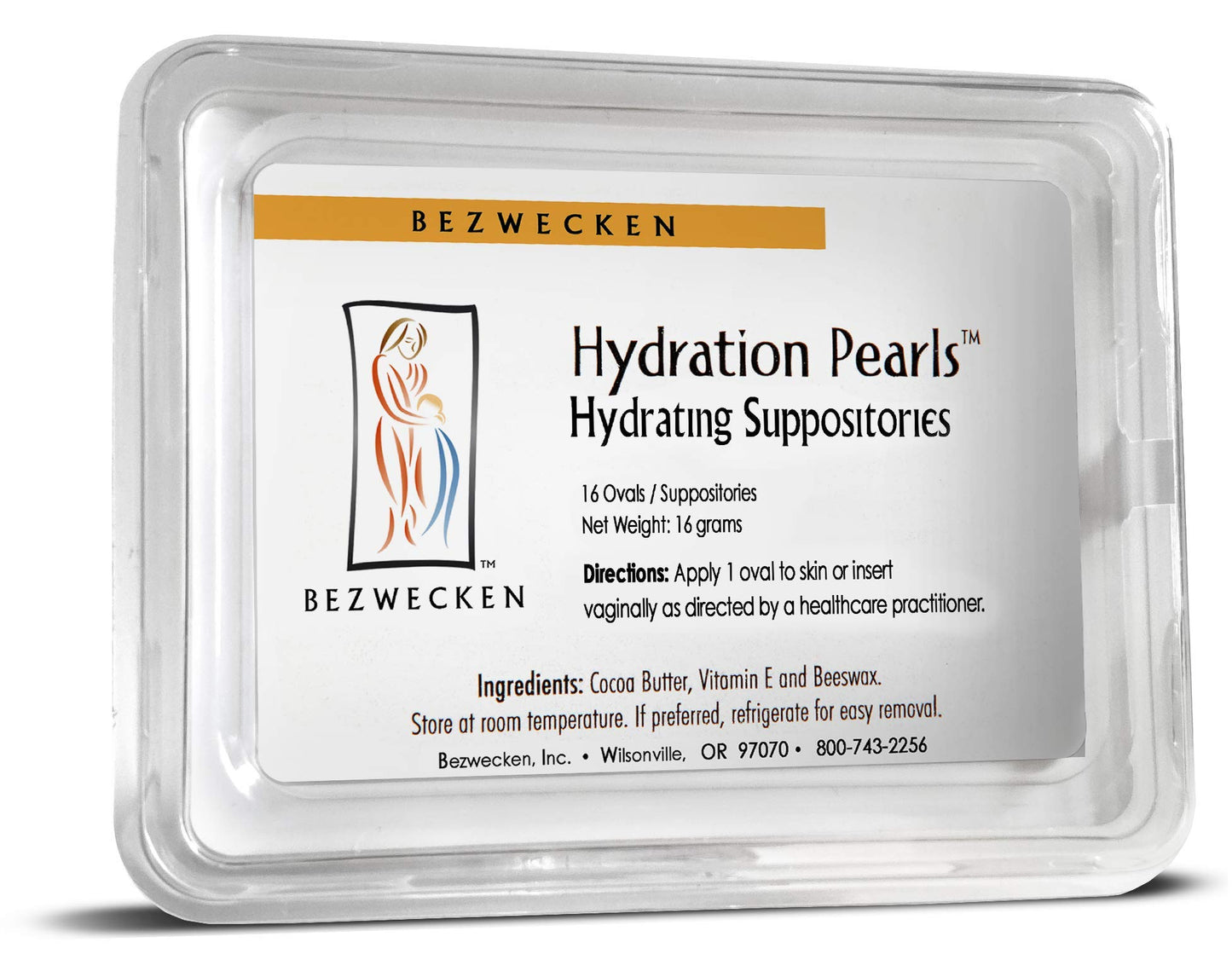 Bezwecken – Hydration Pearls Oval Suppositories – 16 Oval Suppositories – Professionally Formulated for Immediate Vaginal Lubrication – Safe & Natural