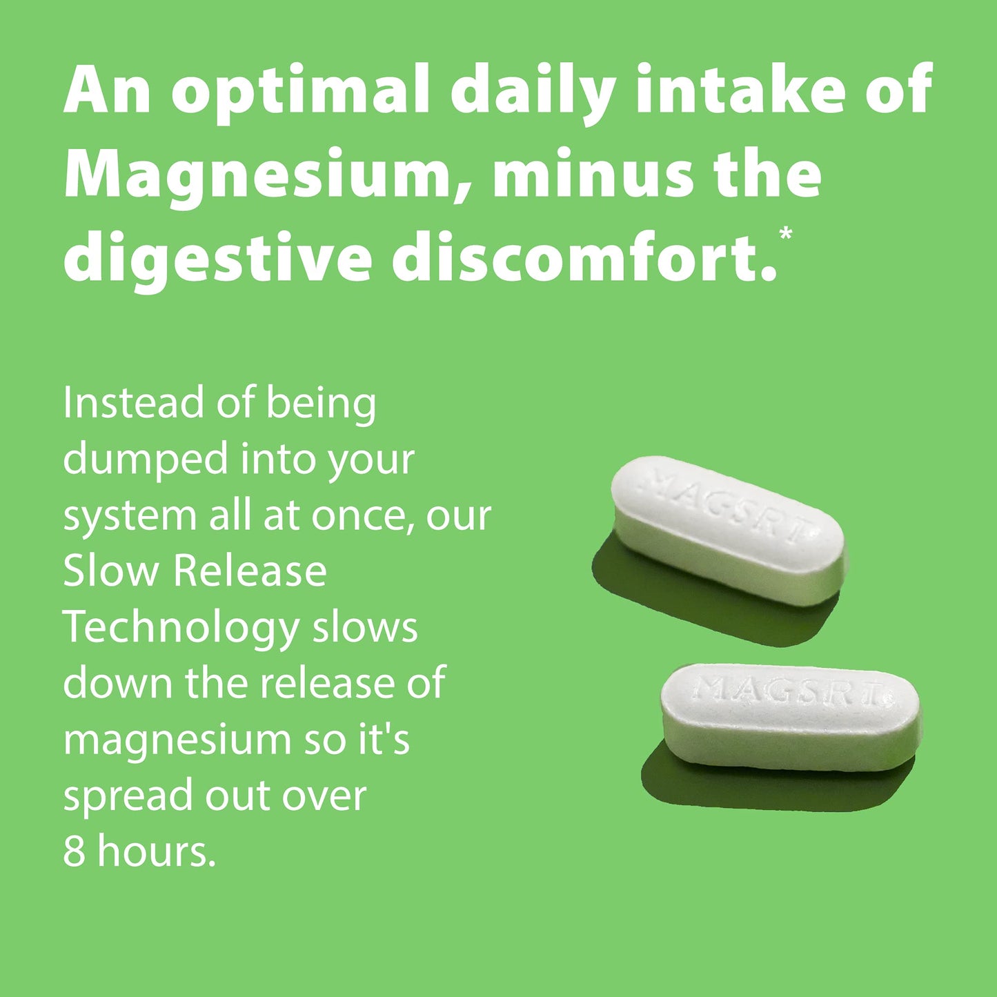 Jigsaw Health MAG SRT Magnesium Supplement (Mag SRT B-Free, 60 Count)